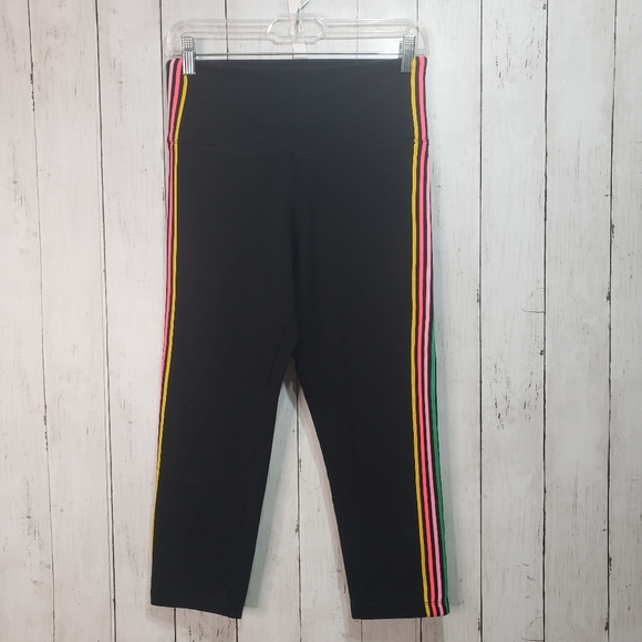 Victoria's Secret Pink Black Rainbow Stripe Croppe - Picture 2 of 10